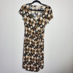 Jonathan Martin Geometric Faux Wrap Dress